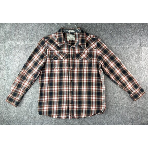 Cody James Shirt Youth Boys Size XL Regular Fit Plaid Flannel Snap Button - Picture 1 of 9